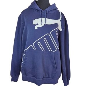 Puma Woman's  Navy Hoodie with White  Logo Size L